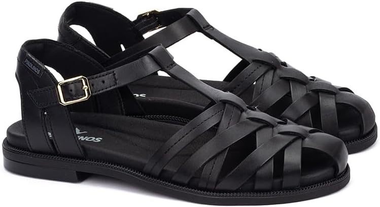 PIKOLINOS Flat sandals Leather Navia for Woman(Black)
