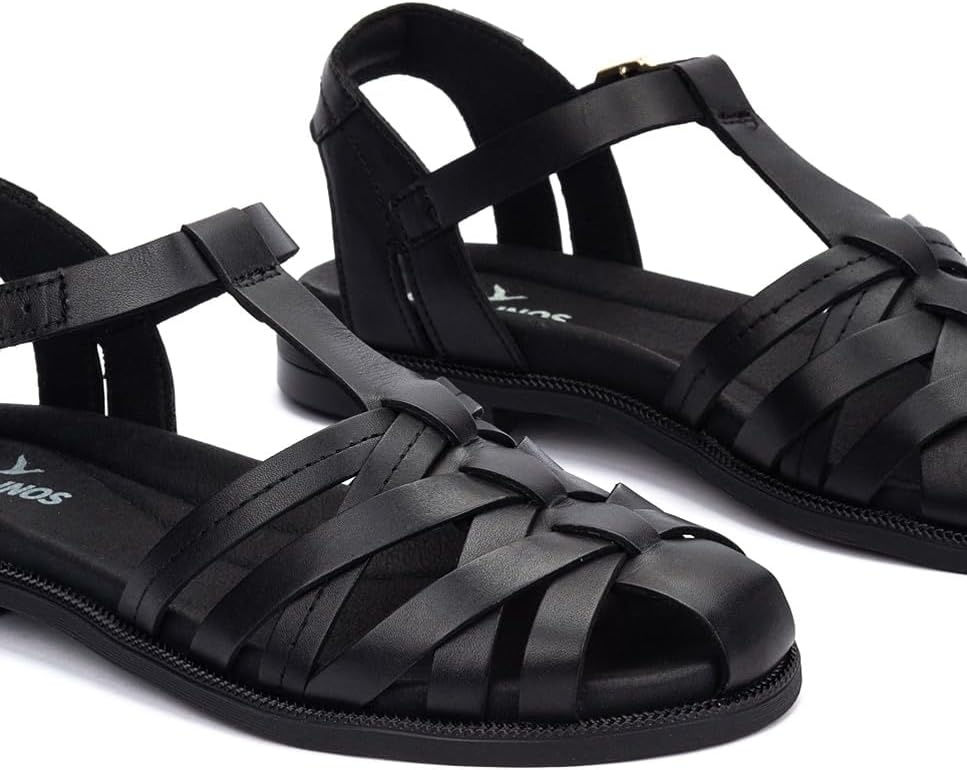 PIKOLINOS Flat sandals Leather Navia for Woman(Black)