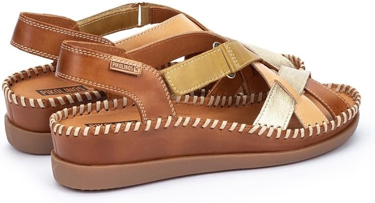 PIKOLINOS Wedge Sandals Leather Cadaques for Woman Brandy