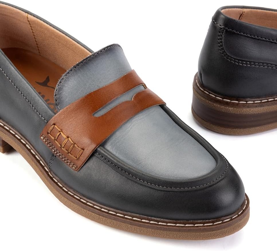 PIKOLINOS Aldaya W8J-3541 Women’s Loafers – Premium Calfskin Leather Slip-On – Lightweight Comfort, Removable Insole, Medium & Wide Width Ergonomic Everyday Support(Ocean)