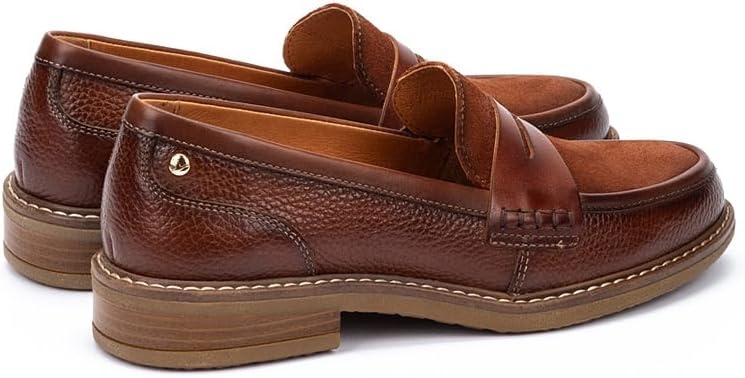 PIKOLINOS Aldaya W8J-3541 Women’s Loafers – Premium Calfskin Leather Slip-On – Lightweight Comfort, Removable Insole, Medium & Wide Width Ergonomic Everyday Support(Brandy)