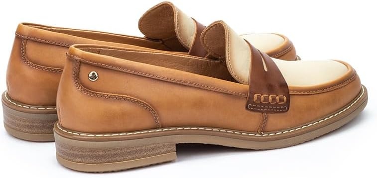 PIKOLINOS Aldaya W8J-3541 Women’s Loafers – Premium Calfskin Leather Slip-On – Lightweight Comfort, Removable Insole, Medium & Wide Width Ergonomic Everyday Support(Almond)