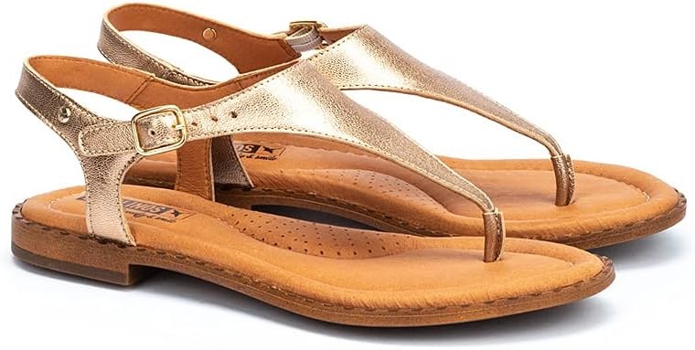 PIKOLINOS Flat Sandals Leather Algar for Woman(Champagne)