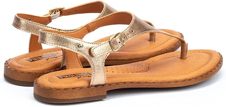 PIKOLINOS Flat Sandals Leather Algar for Woman(Champagne)