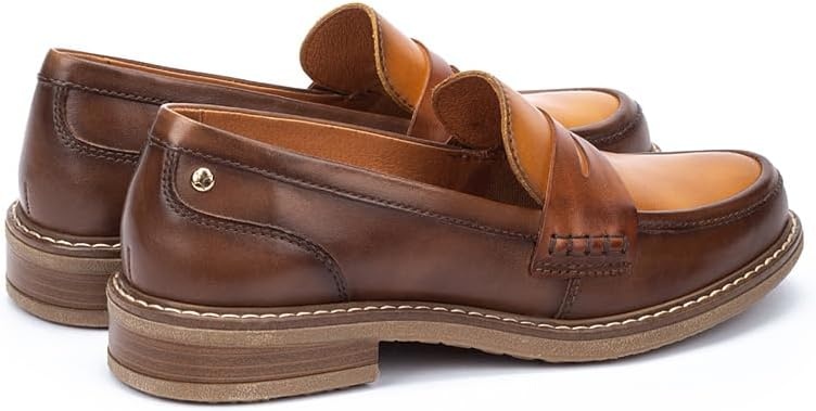 PIKOLINOS Aldaya W8J-3541 Women’s Loafers – Premium Calfskin Leather Slip-On – Lightweight Comfort, Removable Insole, Medium & Wide Width Ergonomic Everyday Support(Topo)