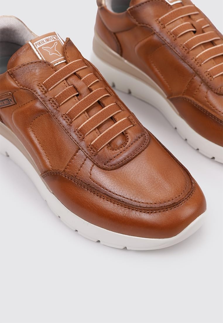 PIKOLINOS Cantabria Women’s Sneakers | Leather | Ultra-Light Sole | Extra Comfort | Removable Memory Foam Insole | Size UK 5-11(Brandy)