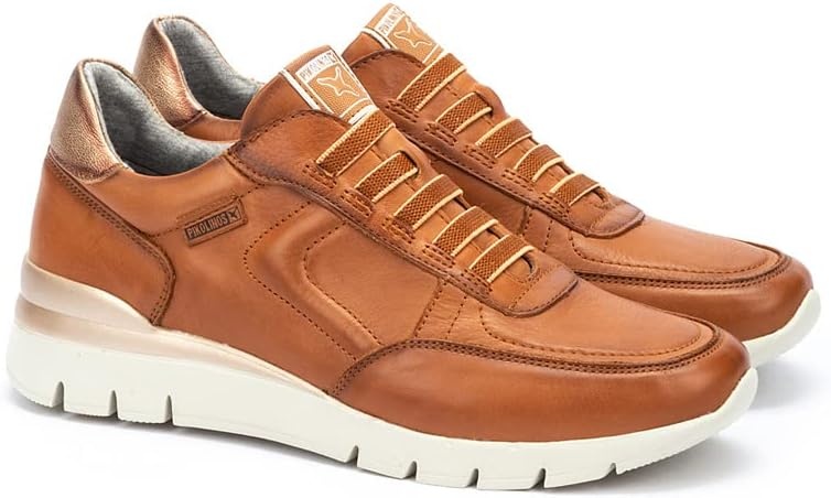 PIKOLINOS Cantabria Women’s Sneakers | Leather | Ultra-Light Sole | Extra Comfort | Removable Memory Foam Insole | Size UK 5-11(Brandy)