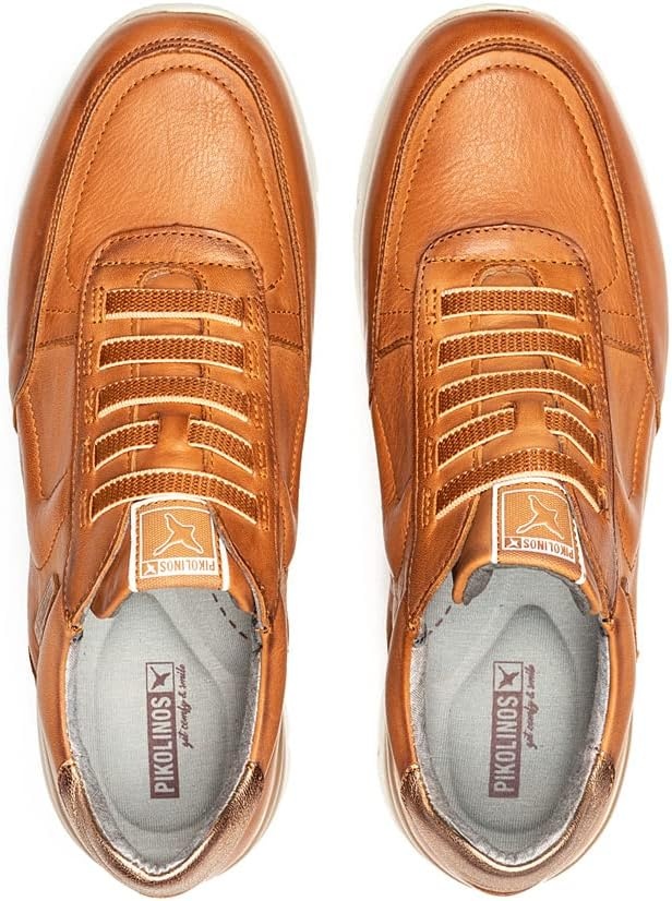 PIKOLINOS Cantabria Women’s Sneakers | Leather | Ultra-Light Sole | Extra Comfort | Removable Memory Foam Insole | Size UK 5-11(Brandy)
