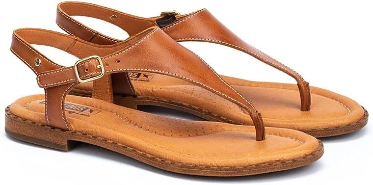 PIKOLINOS Flat Sandals Leather Algar for Woman(Brandy)
