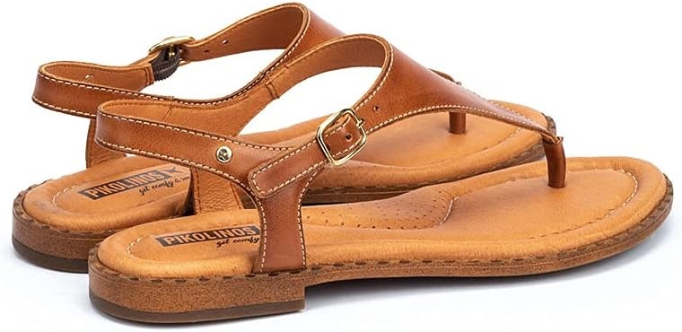 PIKOLINOS Flat Sandals Leather Algar for Woman(Brandy)