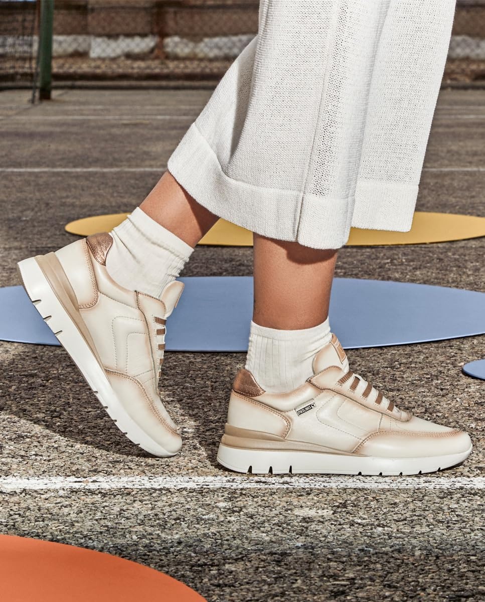 PIKOLINOS Cantabria Women’s Sneakers | Leather | Ultra-Light Sole | Extra Comfort | Removable Memory Foam Insole | Size UK 5-11(Nata)
