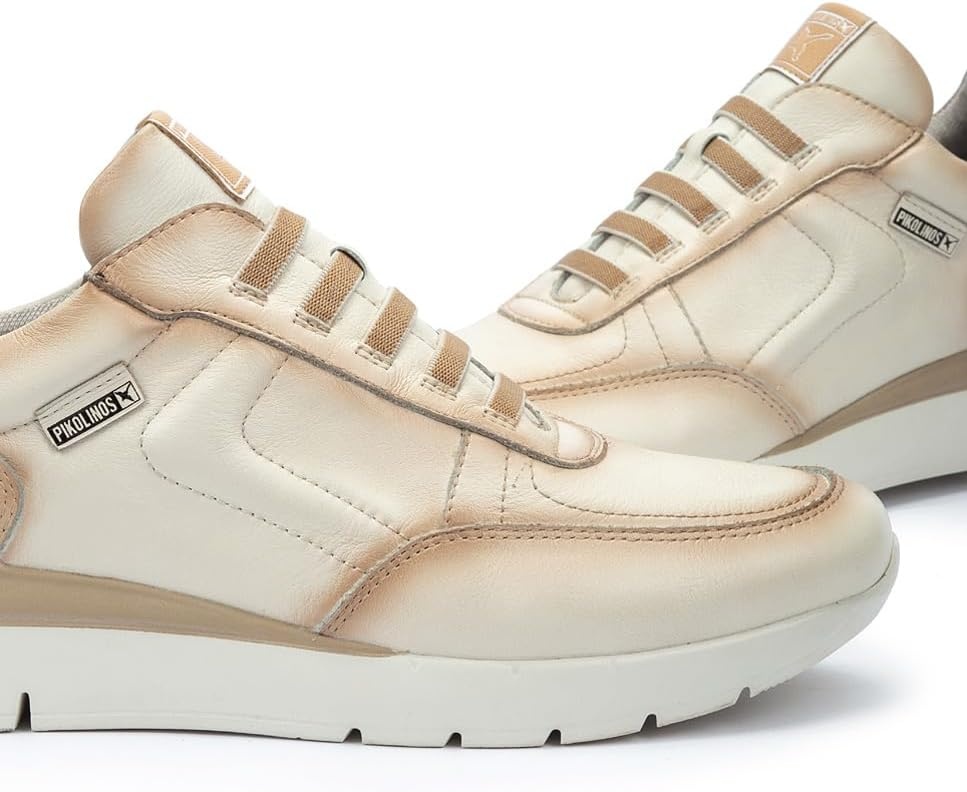 PIKOLINOS Cantabria Women’s Sneakers | Leather | Ultra-Light Sole | Extra Comfort | Removable Memory Foam Insole | Size UK 5-11(Nata)