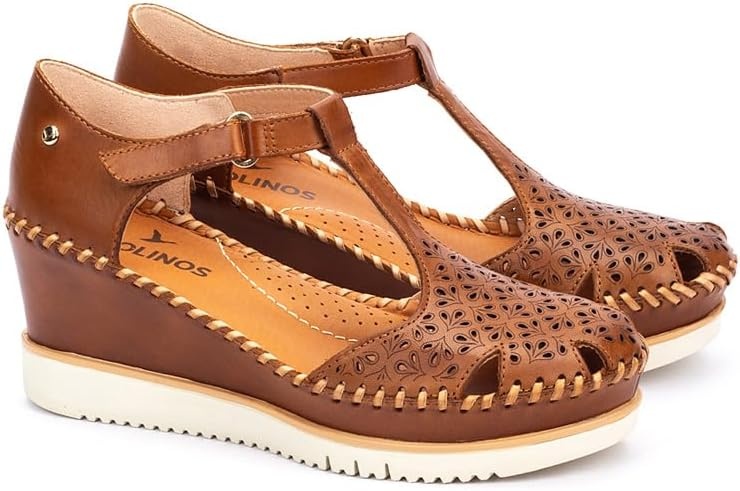 PIKOLINOS Wedge sandals Leather Aguadulce for Woman(Brandy)