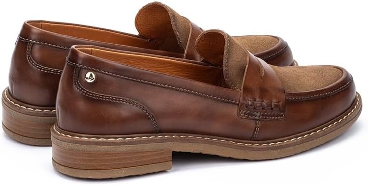 PIKOLINOS Aldaya W8J-3541 Women’s Loafers – Premium Calfskin Leather Slip-On – Lightweight Comfort, Removable Insole, Medium & Wide Width Ergonomic Everyday Support(Topo Pardo Leather)