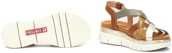 PIKOLINOS womens Pikolinos Wedge Sandals Leather Palma for Woman Color Brandy-cit(Brandy-cit)