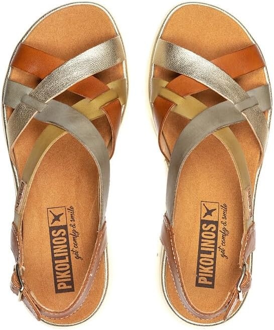 PIKOLINOS womens Pikolinos Wedge Sandals Leather Palma for Woman Color Brandy-cit(Brandy-cit)