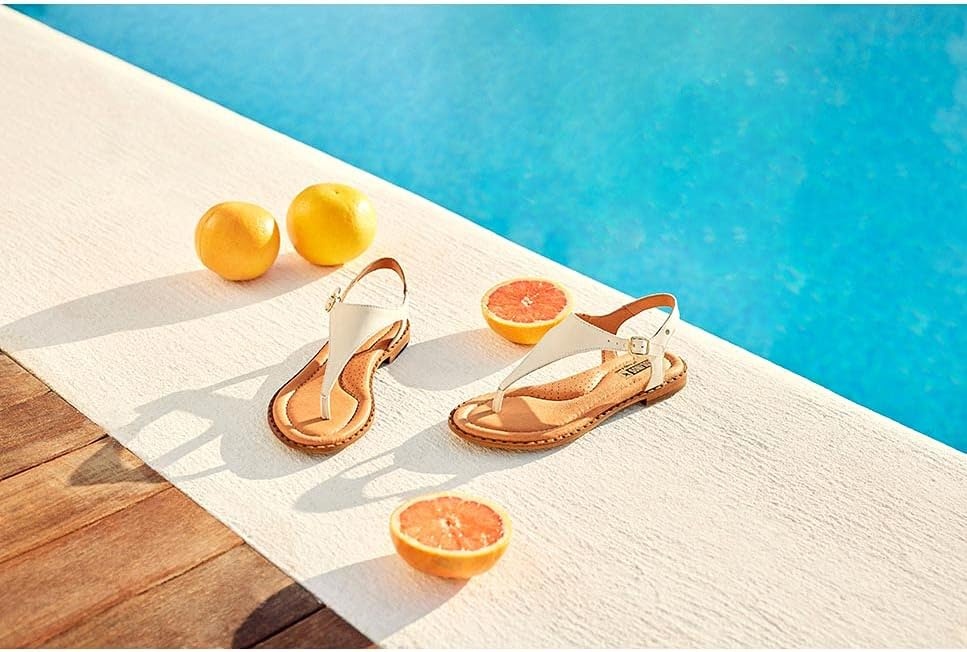 PIKOLINOS Flat Sandals Leather Algar for Woman(Nata)