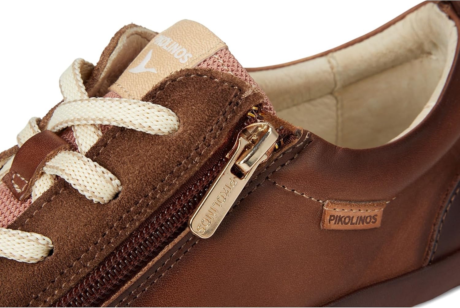 PIKOLINOS VIGO W3W-6979 Women’s Casual Shoes – Premium 100% Calfskin Leather – Memory Foam Insole, Lace & Zip Closure, Non-Slip Sole, Lightweight Comfort(Topo)