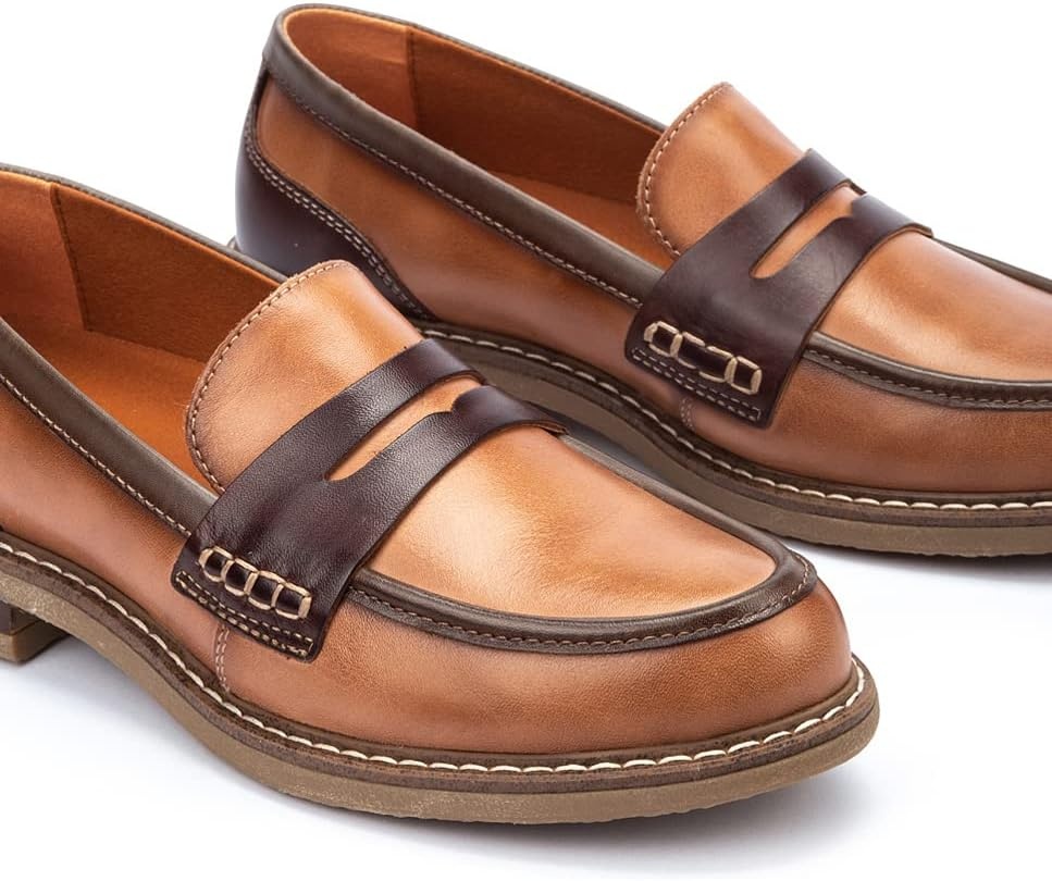 PIKOLINOS Aldaya W8J-3541 Women’s Loafers – Premium Calfskin Leather Slip-On – Lightweight Comfort, Removable Insole, Medium & Wide Width Ergonomic Everyday Support(Terracota)