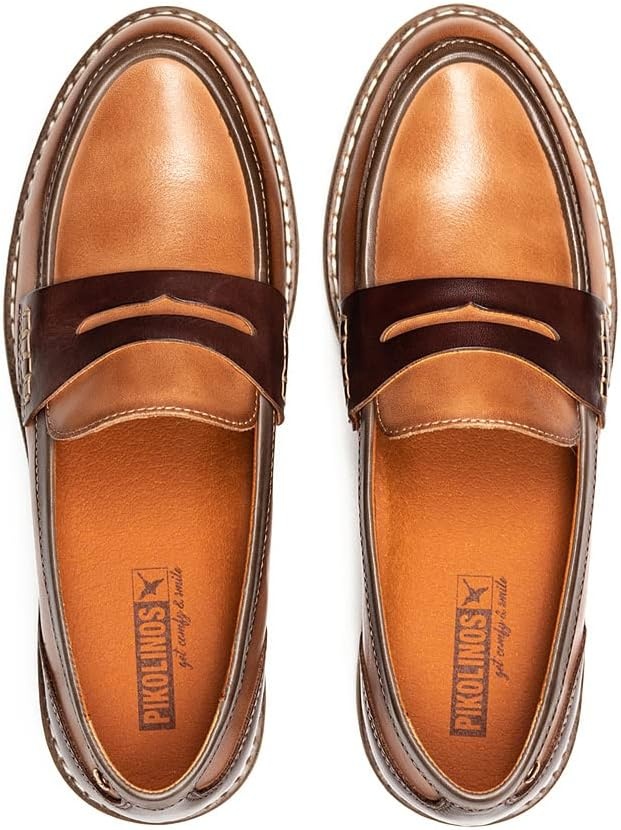 PIKOLINOS Aldaya W8J-3541 Women’s Loafers – Premium Calfskin Leather Slip-On – Lightweight Comfort, Removable Insole, Medium & Wide Width Ergonomic Everyday Support(Terracota)