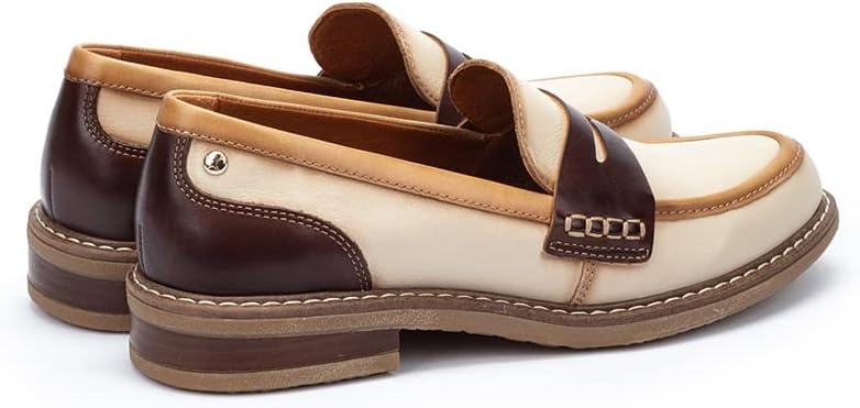 PIKOLINOS Aldaya W8J-3541 Women’s Loafers – Premium Calfskin Leather Slip-On – Lightweight Comfort, Removable Insole, Medium & Wide Width Ergonomic Everyday Support(Marfil-c2)