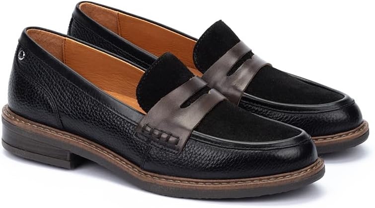 PIKOLINOS Aldaya W8J-3541 Women’s Loafers – Premium Calfskin Leather Slip-On – Lightweight Comfort, Removable Insole, Medium & Wide Width Ergonomic Everyday Support(Night)