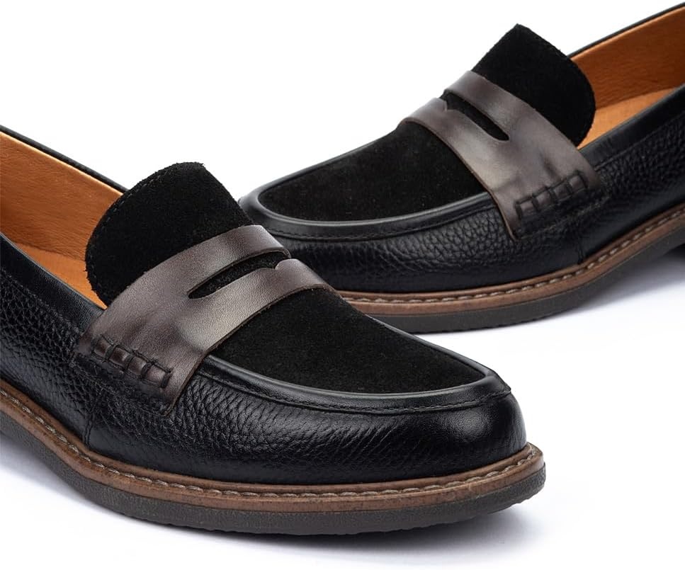 PIKOLINOS Aldaya W8J-3541 Women’s Loafers – Premium Calfskin Leather Slip-On – Lightweight Comfort, Removable Insole, Medium & Wide Width Ergonomic Everyday Support(Night)