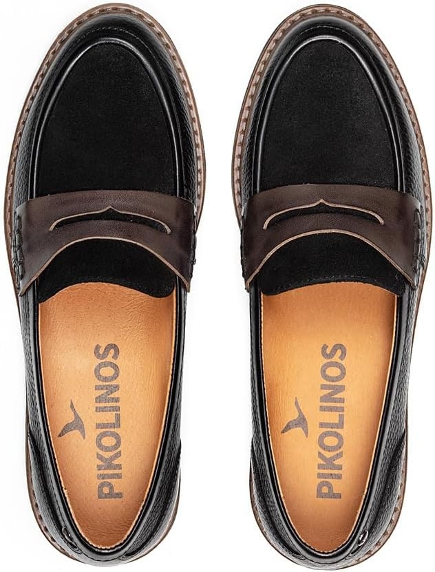 PIKOLINOS Aldaya W8J-3541 Women’s Loafers – Premium Calfskin Leather Slip-On – Lightweight Comfort, Removable Insole, Medium & Wide Width Ergonomic Everyday Support(Night)