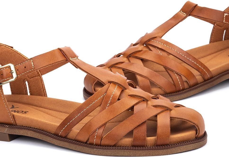 PIKOLINOS Flat sandals Leather Navia for Woman(Brandy)