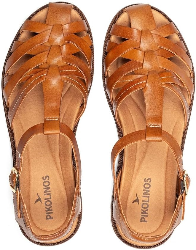 PIKOLINOS Flat sandals Leather Navia for Woman(Brandy)