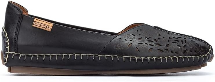 PIKOLINOS Jerez 578-4976 Women’s Slip-On Moccasins – Premium Calfskin Leather – Removable Cushioned Insole, Flexible Sole, Lightweight Everyday Comfort(Black)