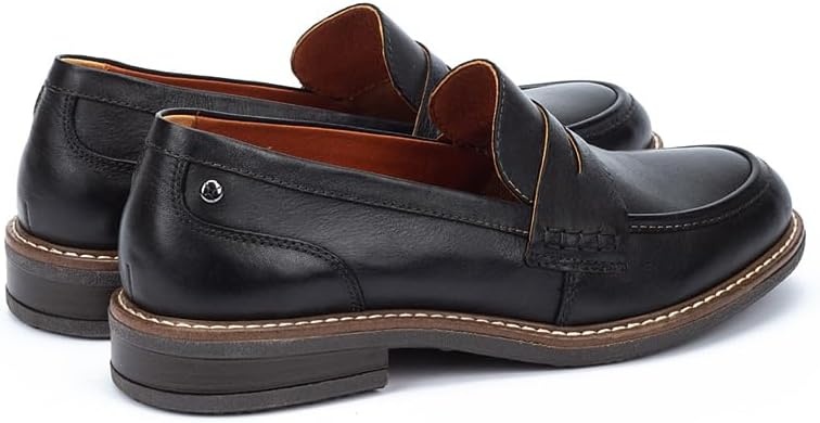PIKOLINOS Aldaya W8J-3541 Women’s Loafers – Premium Calfskin Leather Slip-On – Lightweight Comfort, Removable Insole, Medium & Wide Width Ergonomic Everyday Support(Black)