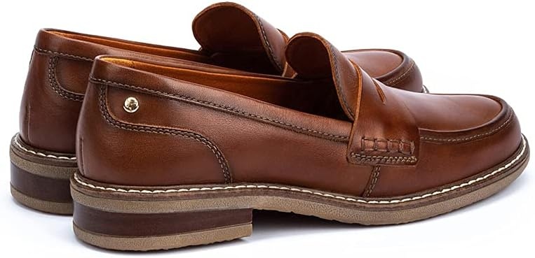 PIKOLINOS Aldaya W8J-3541 Women’s Loafers – Premium Calfskin Leather Slip-On – Lightweight Comfort, Removable Insole, Medium & Wide Width Ergonomic Everyday Support(Cuero)