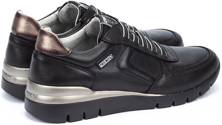PIKOLINOS Cantabria Women’s Sneakers | Leather | Ultra-Light Sole | Extra Comfort | Removable Memory Foam Insole | Size UK 5-11(Black)