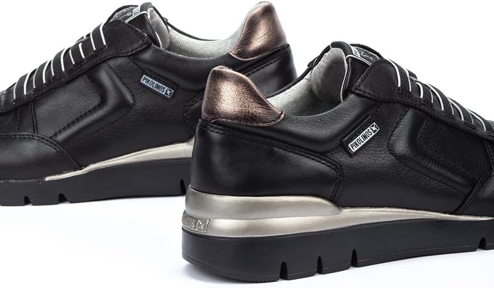 PIKOLINOS Cantabria Women’s Sneakers | Leather | Ultra-Light Sole | Extra Comfort | Removable Memory Foam Insole | Size UK 5-11(Black)