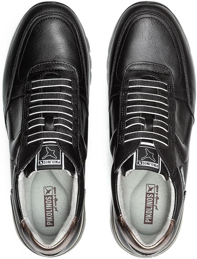 PIKOLINOS Cantabria Women’s Sneakers | Leather | Ultra-Light Sole | Extra Comfort | Removable Memory Foam Insole | Size UK 5-11(Black)