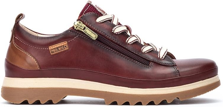 PIKOLINOS VIGO W3W-6979 Women’s Casual Shoes – Premium 100% Calfskin Leather – Memory Foam Insole, Lace & Zip Closure, Non-Slip Sole, Lightweight Comfort(Arcilla)