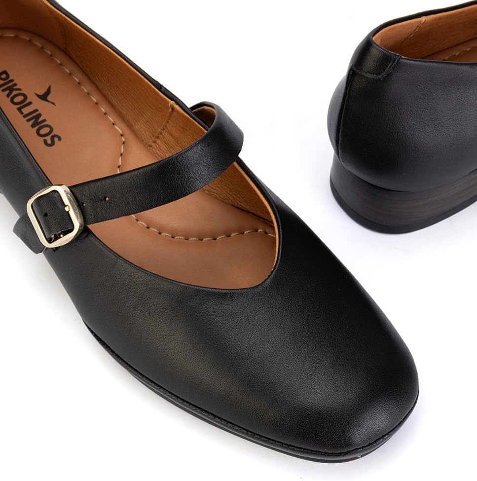 Pikolinos Womens Pikolinos Heels Leather Ubeda for Woman Color Black(Black)