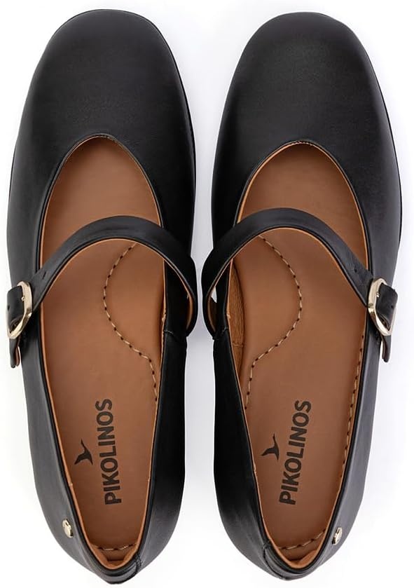Pikolinos Womens Pikolinos Heels Leather Ubeda for Woman Color Black(Black)
