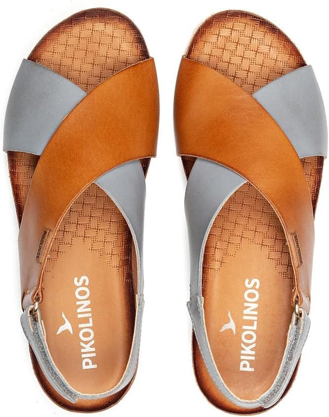 PIKOLINOS Wedge Sandals Leather Mahon for Woman Denim
