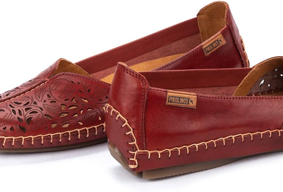 PIKOLINOS Jerez 578-4976 Women’s Slip-On Moccasins – Premium Calfskin Leather – Removable Cushioned Insole, Flexible Sole, Lightweight Everyday Comfort(Sandia)