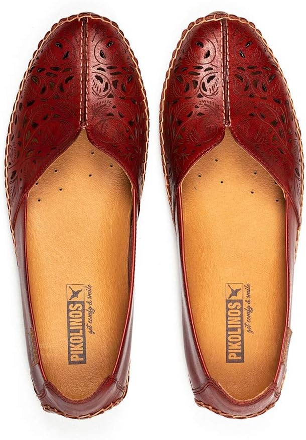 PIKOLINOS Jerez 578-4976 Women’s Slip-On Moccasins – Premium Calfskin Leather – Removable Cushioned Insole, Flexible Sole, Lightweight Everyday Comfort(Sandia)